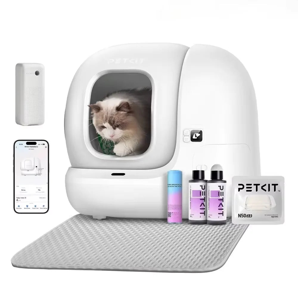 Original MAX-2 smart cat litter box, enclosed sand-proof cat toilet, Wi-Fi app control, air purifying spray and N50 deodorant - Trufféo