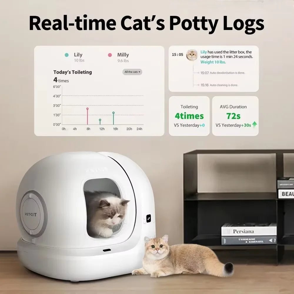 Original MAX-2 smart cat litter box, enclosed sand-proof cat toilet, Wi-Fi app control, air purifying spray and N50 deodorant - Trufféo