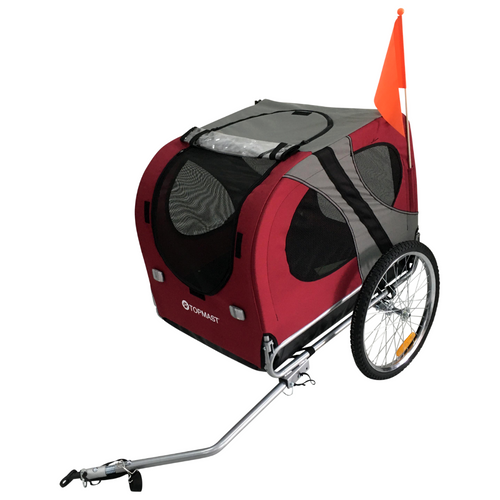 Remorque Vélo pour Chien Topmast Original - Pliable - Rouge - Large