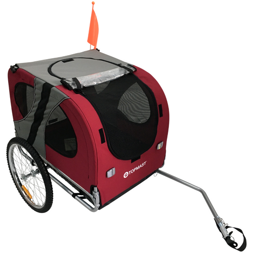 Remorque Vélo pour Chien Topmast Original - Pliable - Rouge - Large