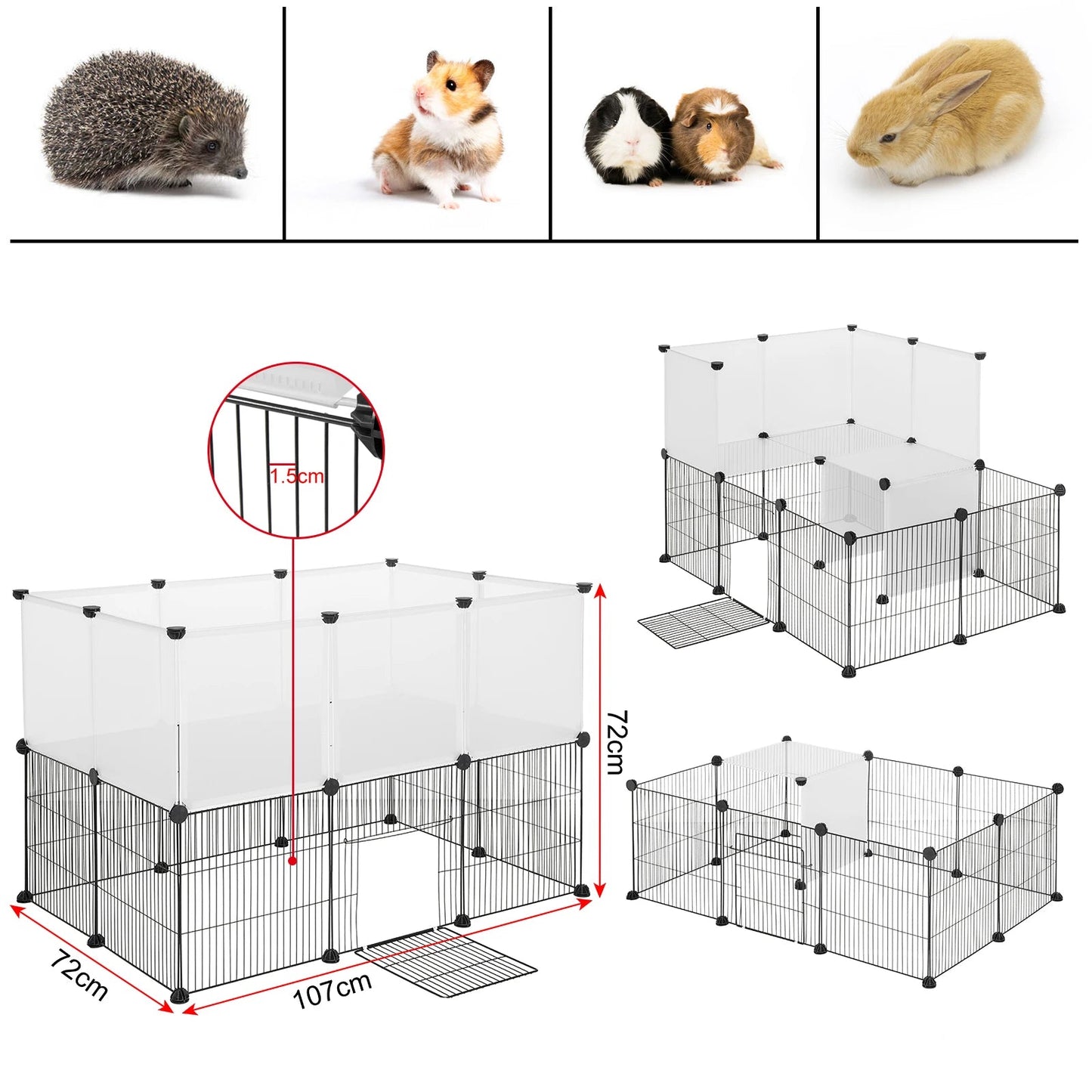 Parc modulable pour petits animaux lapins chiots chatons - Trufféo