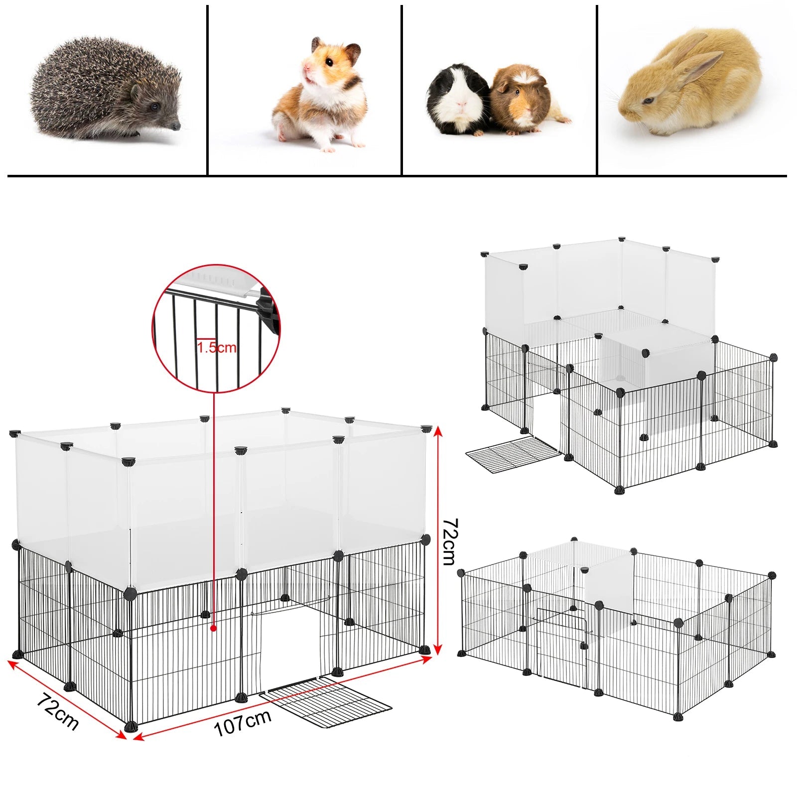 Parc modulable pour petits animaux lapins chiots chatons - Trufféo