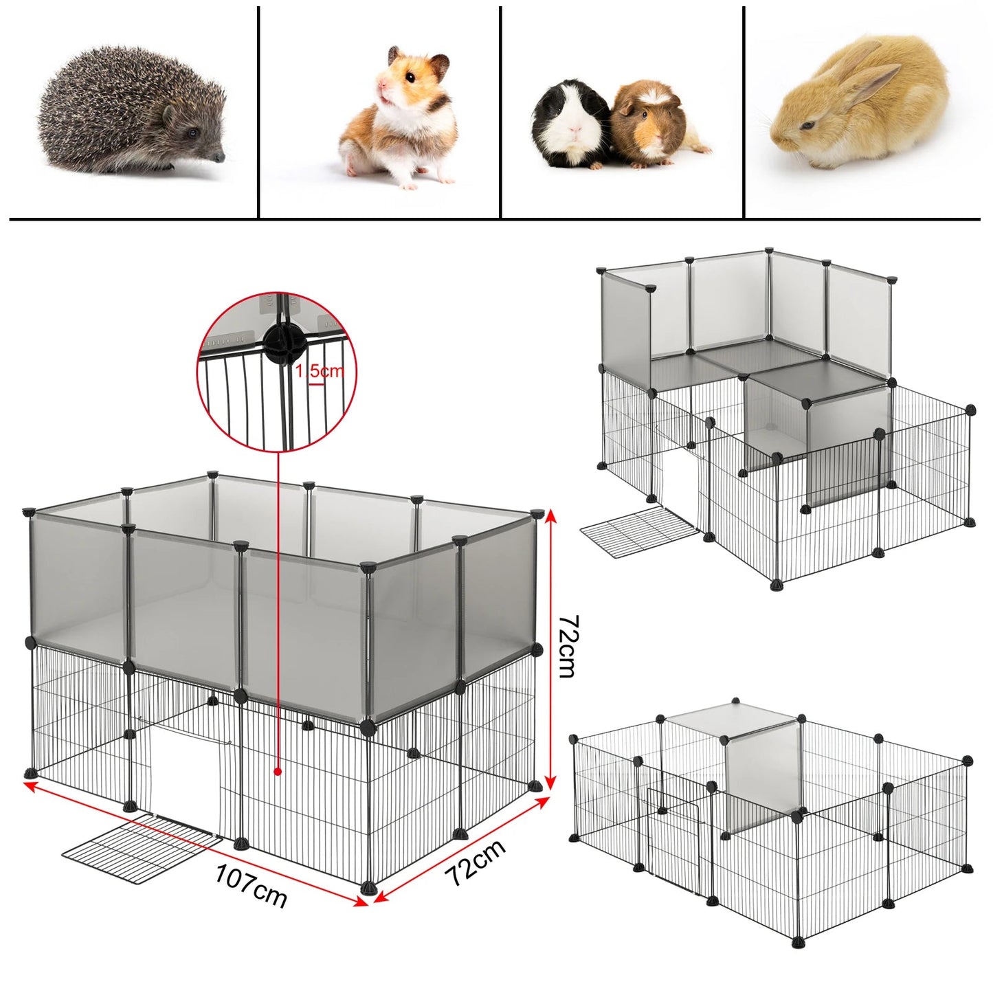 Parc modulable pour petits animaux lapins chiots chatons - Trufféo