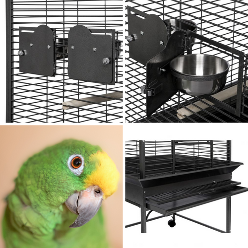 STRONG Coco Parrot Cage - Anthracite - 66 x 56 x 160 cm