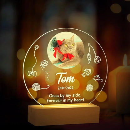 Personalized Custom Pet Photo Frame 3D Acrylic Lamp Customized Dog Cat Memorial Photo Frame Pet Sympathy Gifts LED Night Light - Trufféo