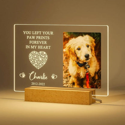 Personalized Custom Pet Photo Frame 3D Acrylic Lamp Customized Dog Cat Memorial Photo Frame Pet Sympathy Gifts LED Night Light - Trufféo