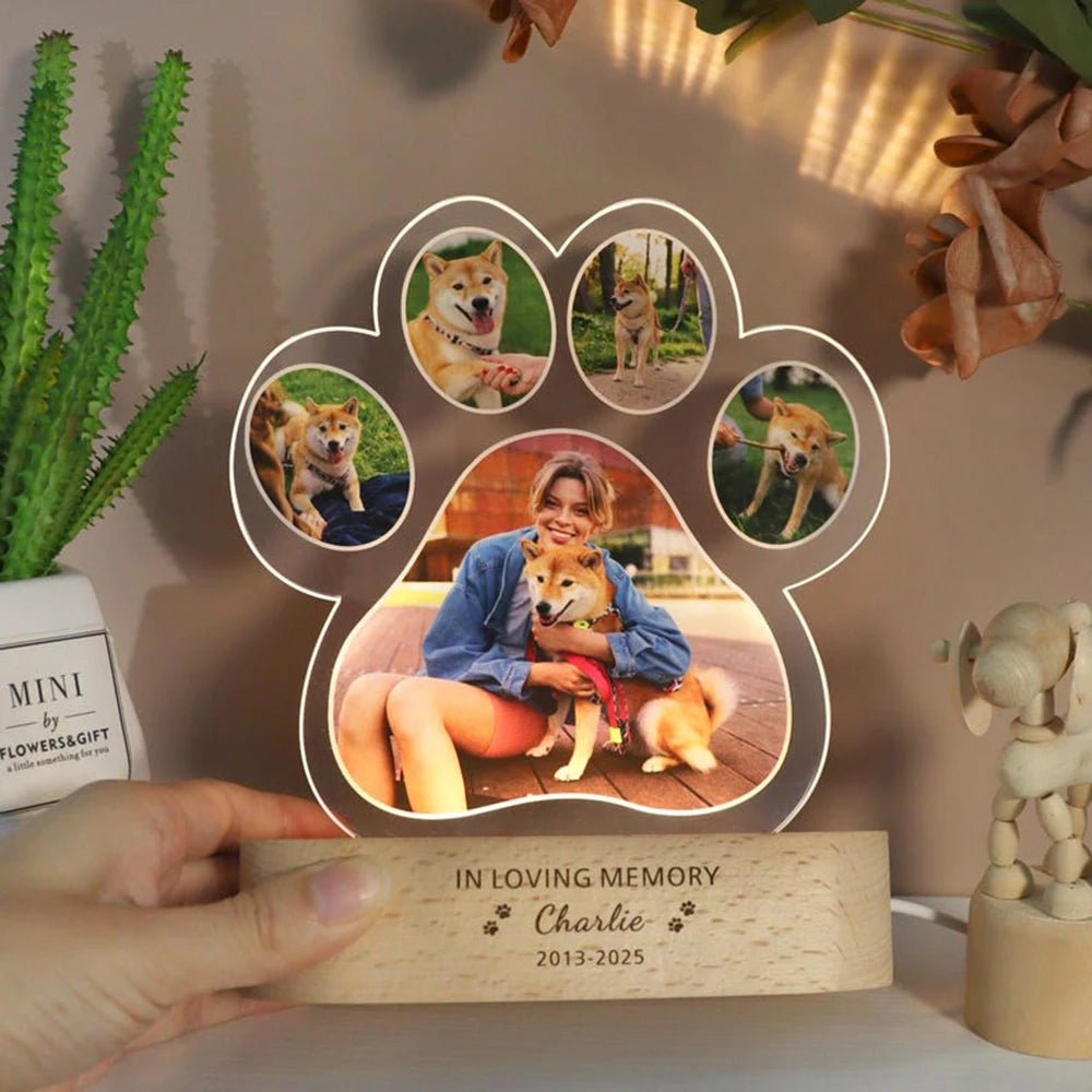 Personalized Dog Cat Pet Photo Night Light Custom Acrylic USB LED Lamp Animal Picture Decorative Lighting Sentimental Keepsake - Trufféo