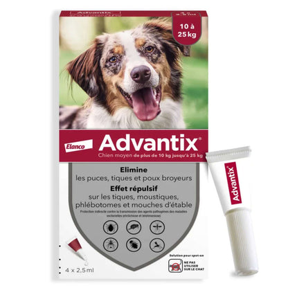 Pipettes Advantix pour Chien – Antiparasitaire Puces, Tiques, Moustiques (4 pipettes) Trufféo