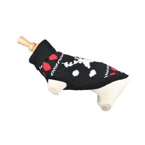 Pull noir Renne de Noël pour chien – Doogy Classic