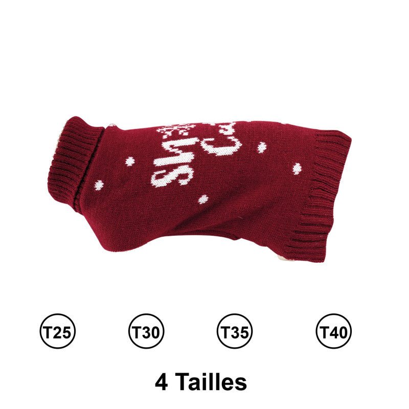 Pull Snow Cute bordeaux pour chien – Doogy Classic - La Meute Trufféo