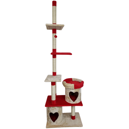 Topmast Krabpaal Parcival - Beige & Rood - 70 x 40 x 250-270 cm