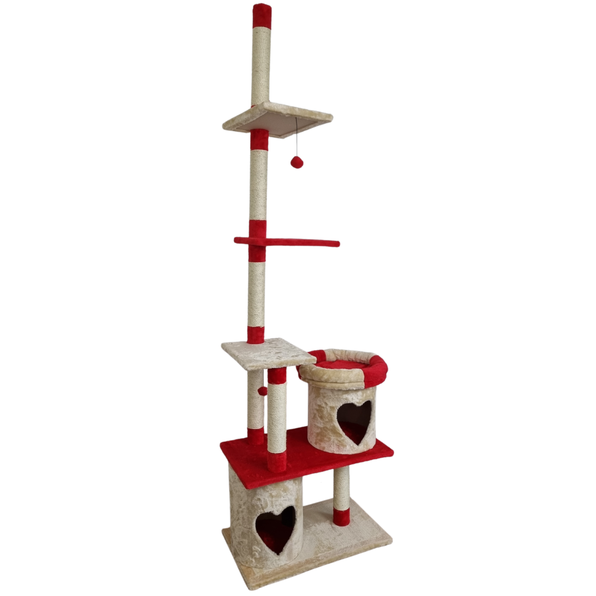 Topmast Krabpaal Parcival - Beige & Rood - 70 x 40 x 250-270 cm