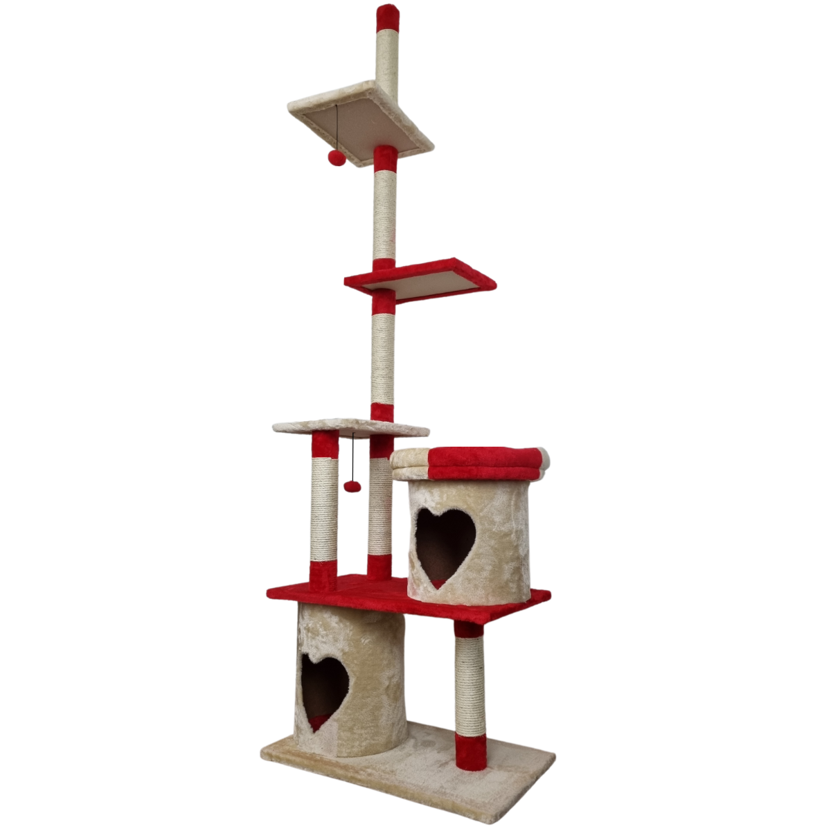Topmast Krabpaal Parcival - Beige & Rood - 70 x 40 x 250-270 cm