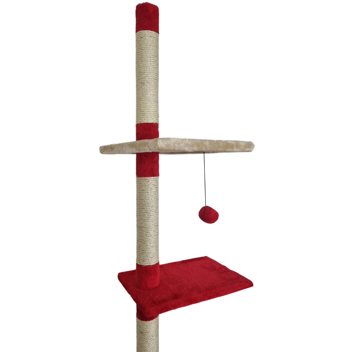 Topmast Krabpaal Parcival - Beige & Rood - 70 x 40 x 250-270 cm