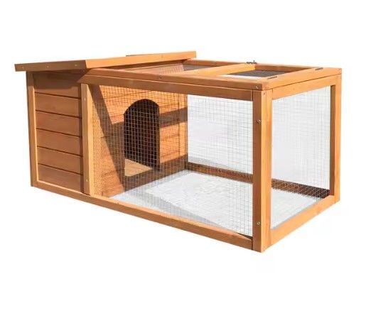Topmast Konijnenhok Caviahok hout met uitloopren   100 x 55 x 48 cm