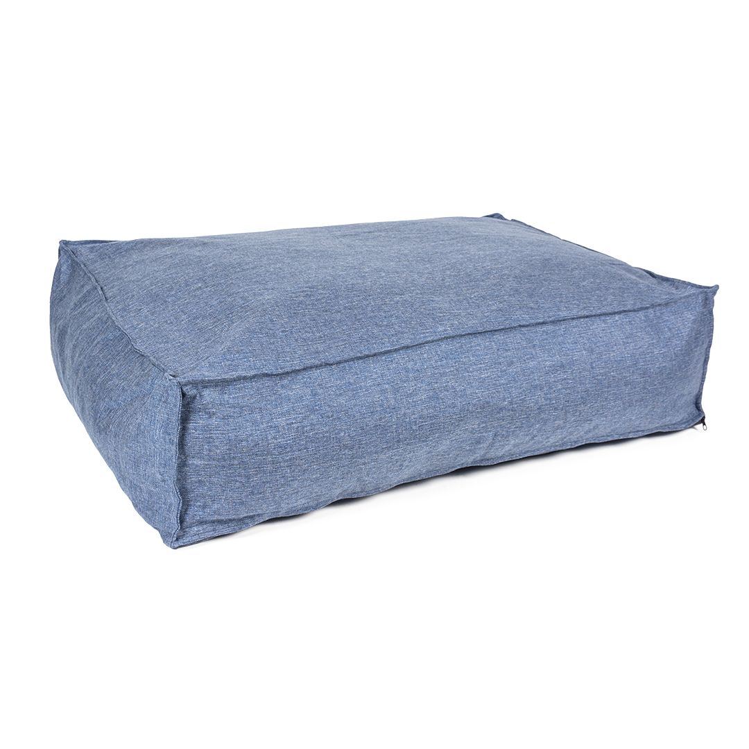 Coussin pour chien Topmast Riva - Matelas extra épais 27 cm - Bleu - Garnissage orthopédique en silicone TOPMAST