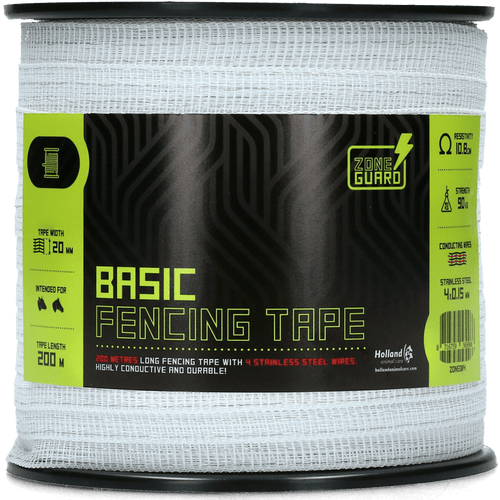 Ruban clôture électrique blanc 20 mm 200 m – Chevaux et bovins