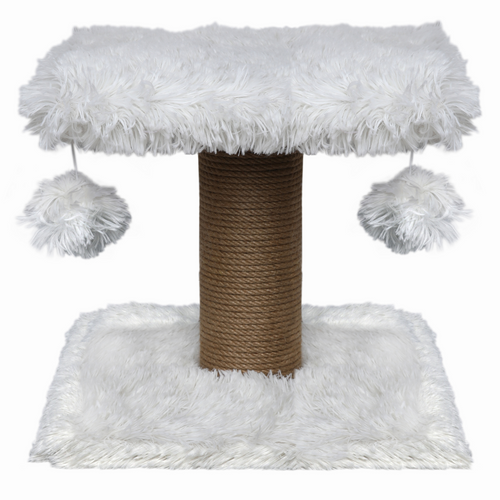 Griffoir Topmast Fluffy Nairobi Poils Longs - Blanc - 34cm