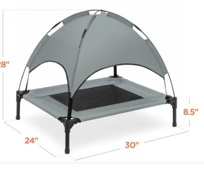 Hondenstretcher met luifel 76 x 61 cm - Antraciet