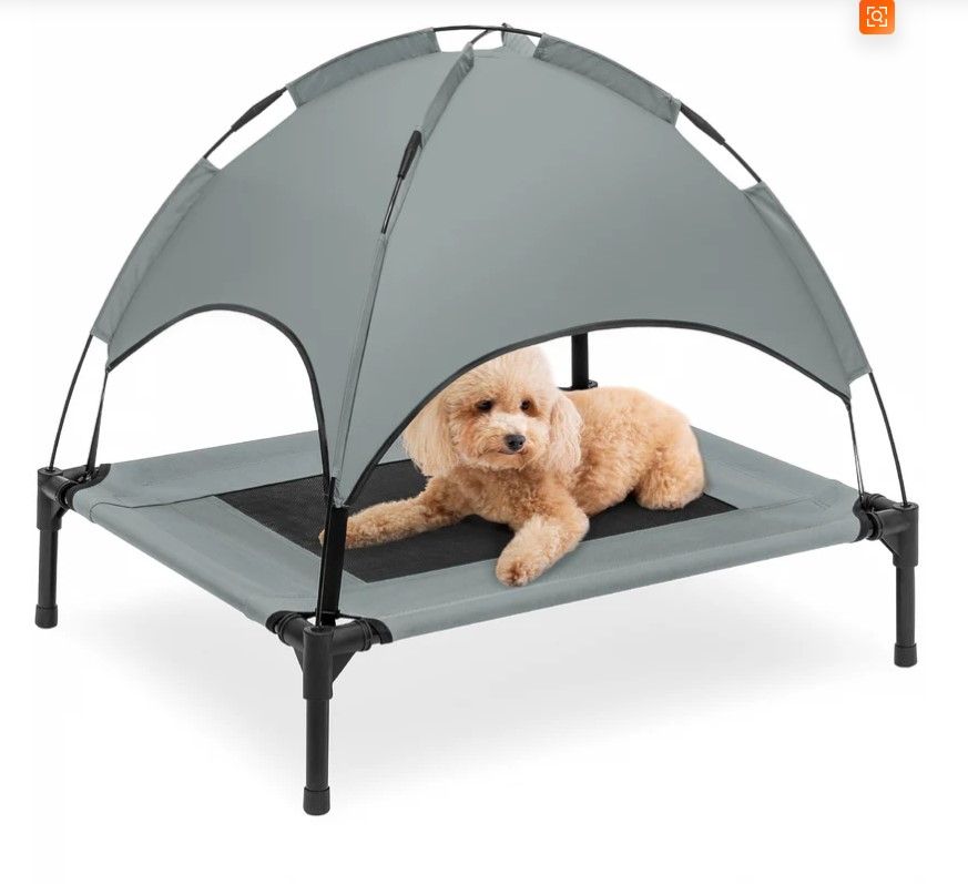 Hondenstretcher met luifel 76 x 61 cm - Antraciet