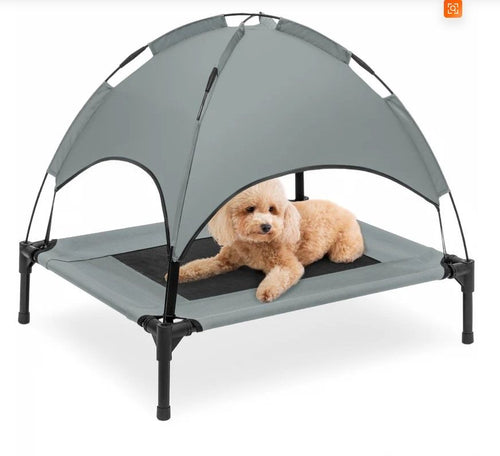 Lit surélevé pour chien avec auvent
