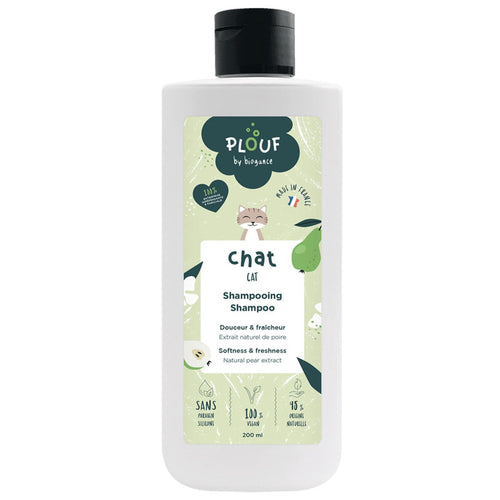 Shampooing Chat à l'Extrait de Poire – 95% Bio, 200 ml (Plouf)