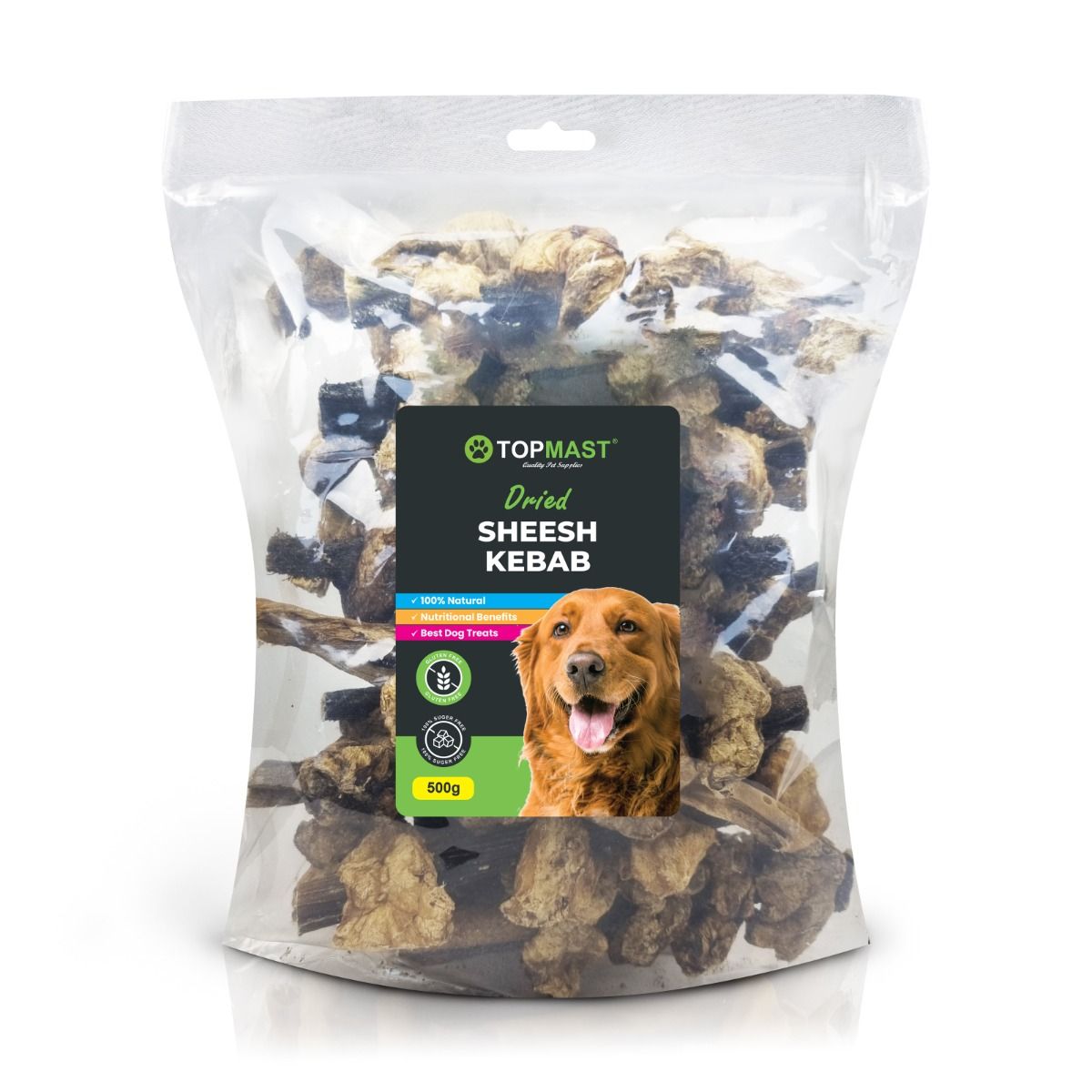 Sheesh Kebab – Friandise naturelle séchée pour chien 500g TOPMAST