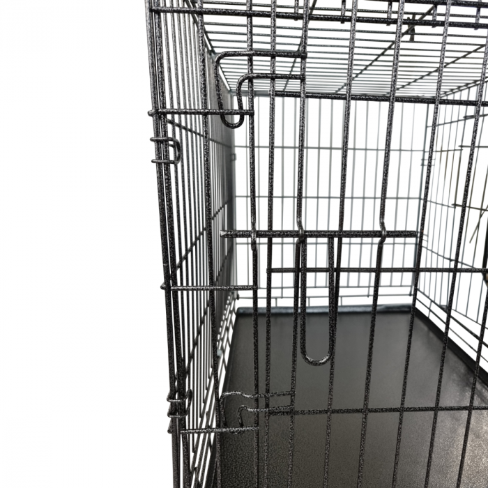 Cage pour chien Topmast Premium - Revêtement noir et argent