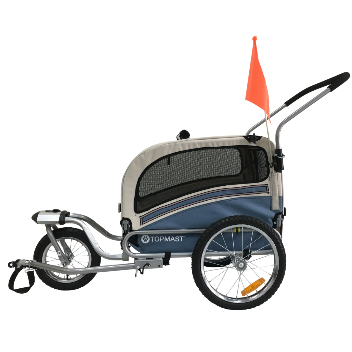 Topmast Hondenfietskar Sky - Met Jogger Functie - Opvouwbaar - Blauw - Medium