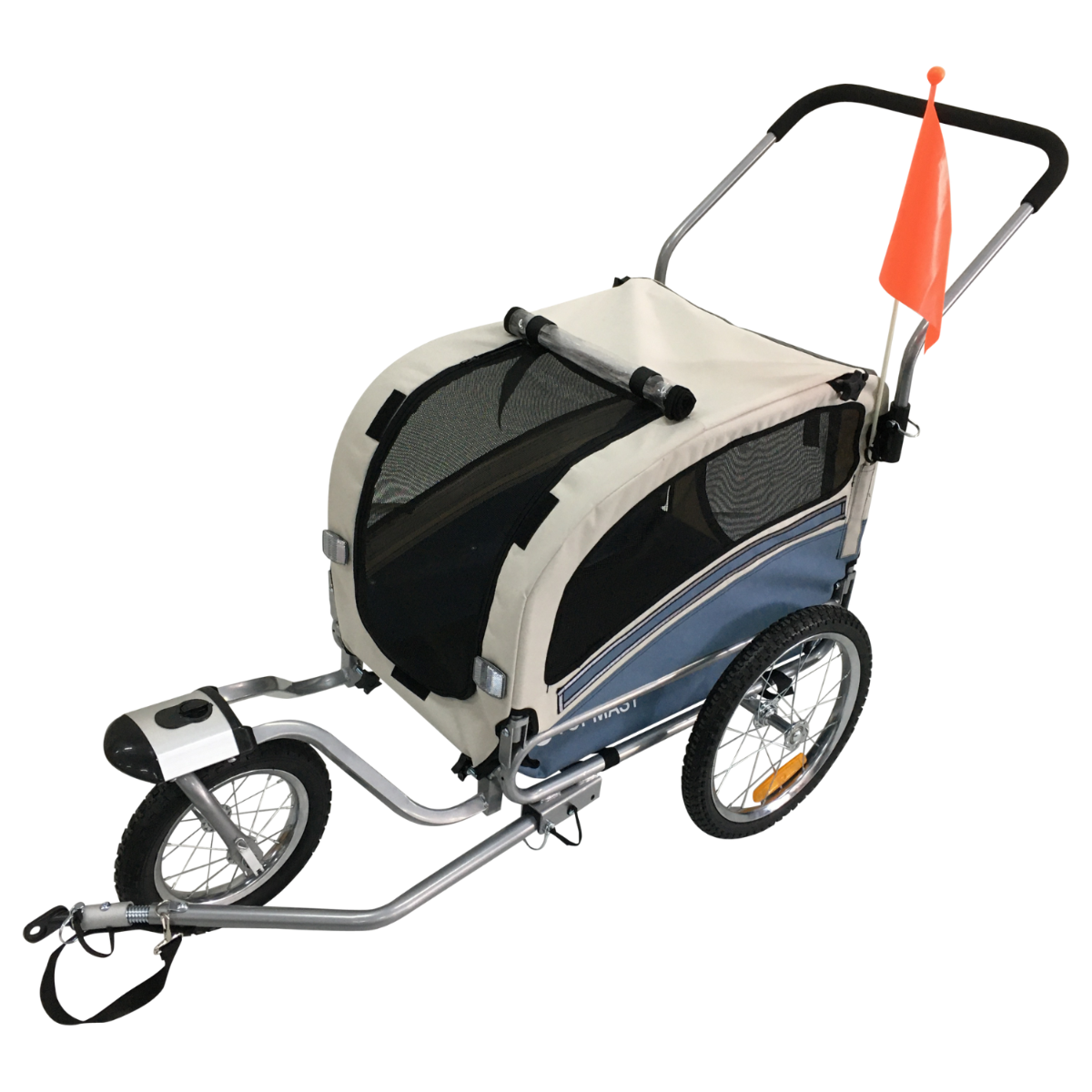Topmast Hondenfietskar Sky - Met Jogger Functie - Opvouwbaar - Blauw - Medium