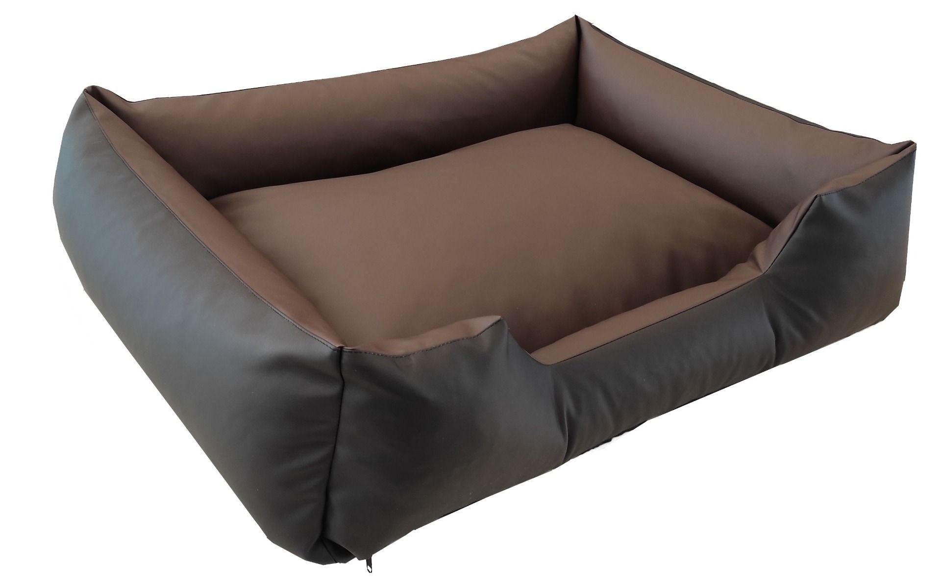 Topmast Lounge Sofa - Leatherlook Hondenmand - Zwart & Bruin - 100 x 80 cm