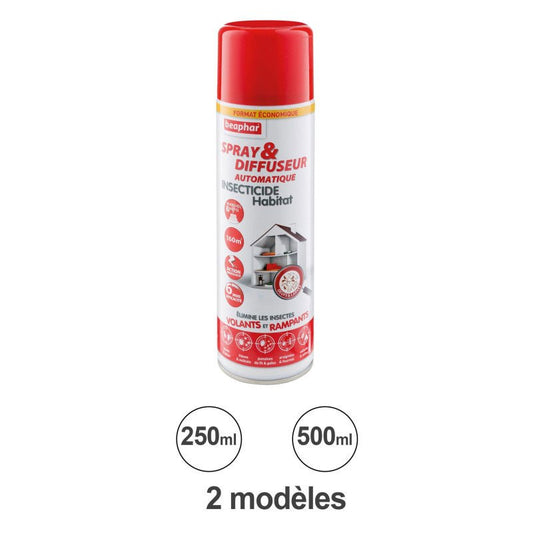 Spray & Diffuseur Automatique Insecticide Habitat – 6 Mois de Protection, 250 ml (Beaphar) - Trufféo