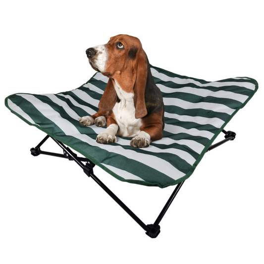 Topmast Hondenstretcher Stripes - Groen Wit - 87 x 87 x 23 cm