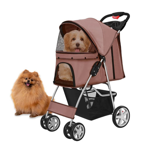 Poussette pour Chien Topmast Classic - Marron - 4 Roues