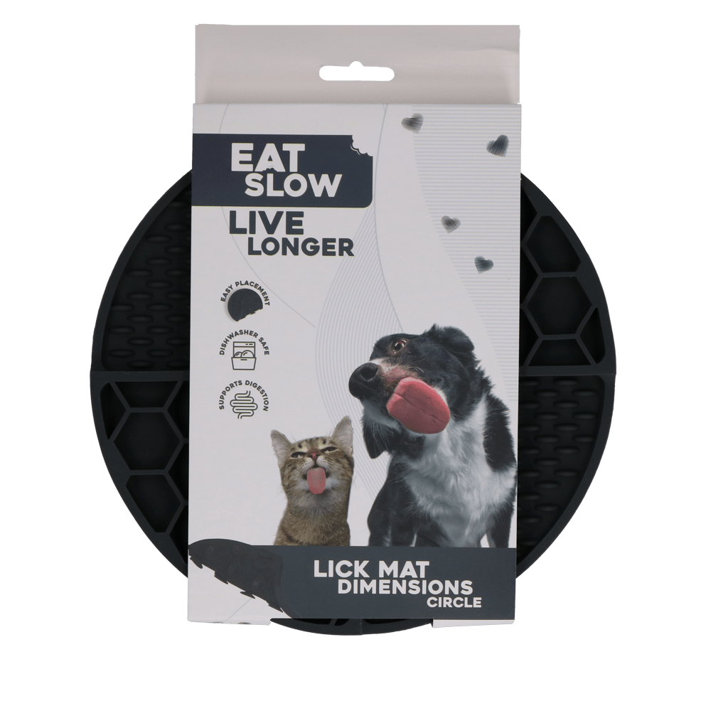 Tapis de léchage Eat Slow Live Longer Dimensions — Rond - La Meute Trufféo