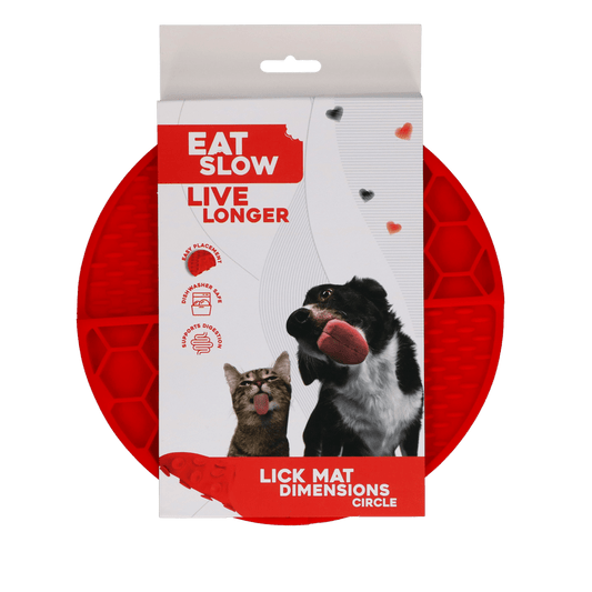 Tapis de léchage Eat Slow Live Longer Dimensions — Rond - La Meute Trufféo
