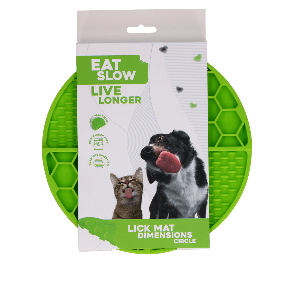 Tapis de léchage Eat Slow Live Longer Dimensions — Rond - La Meute Trufféo
