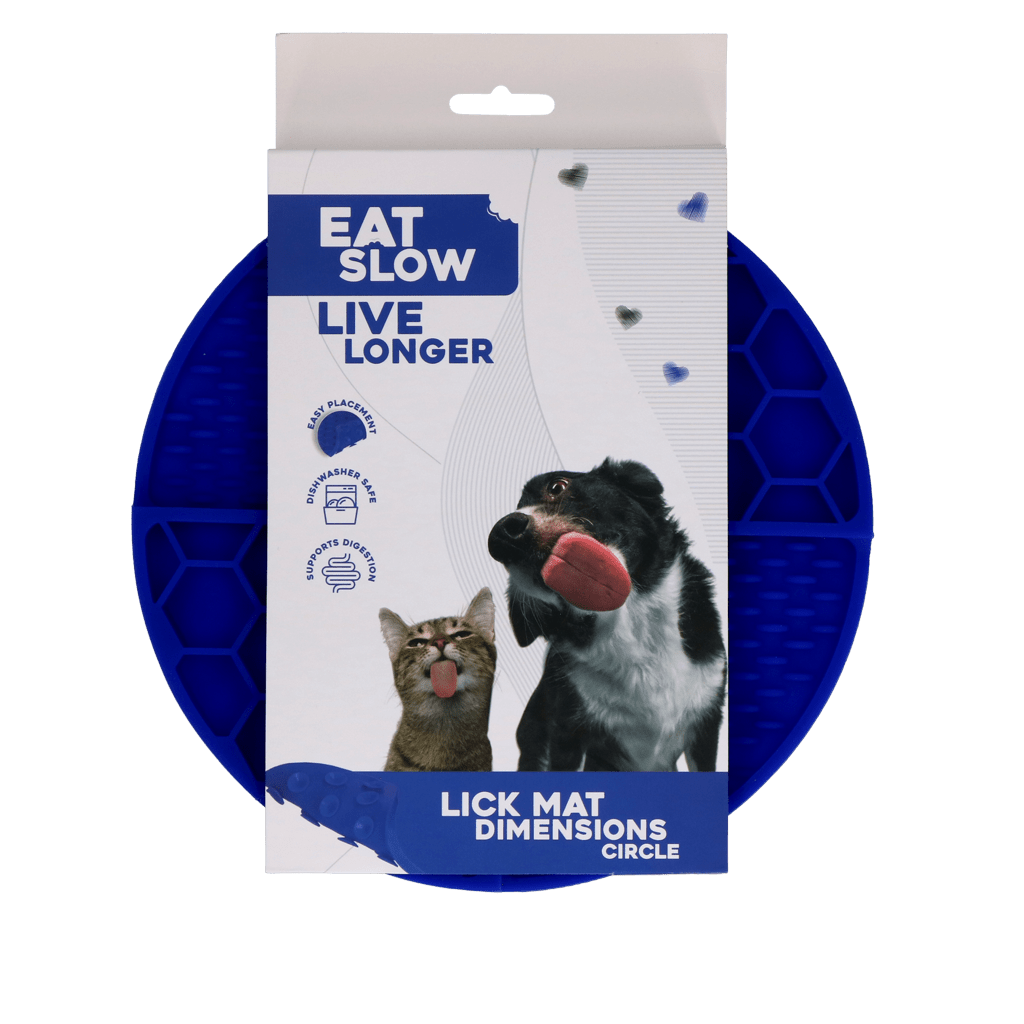 Tapis de léchage Eat Slow Live Longer Dimensions — Rond - La Meute Trufféo