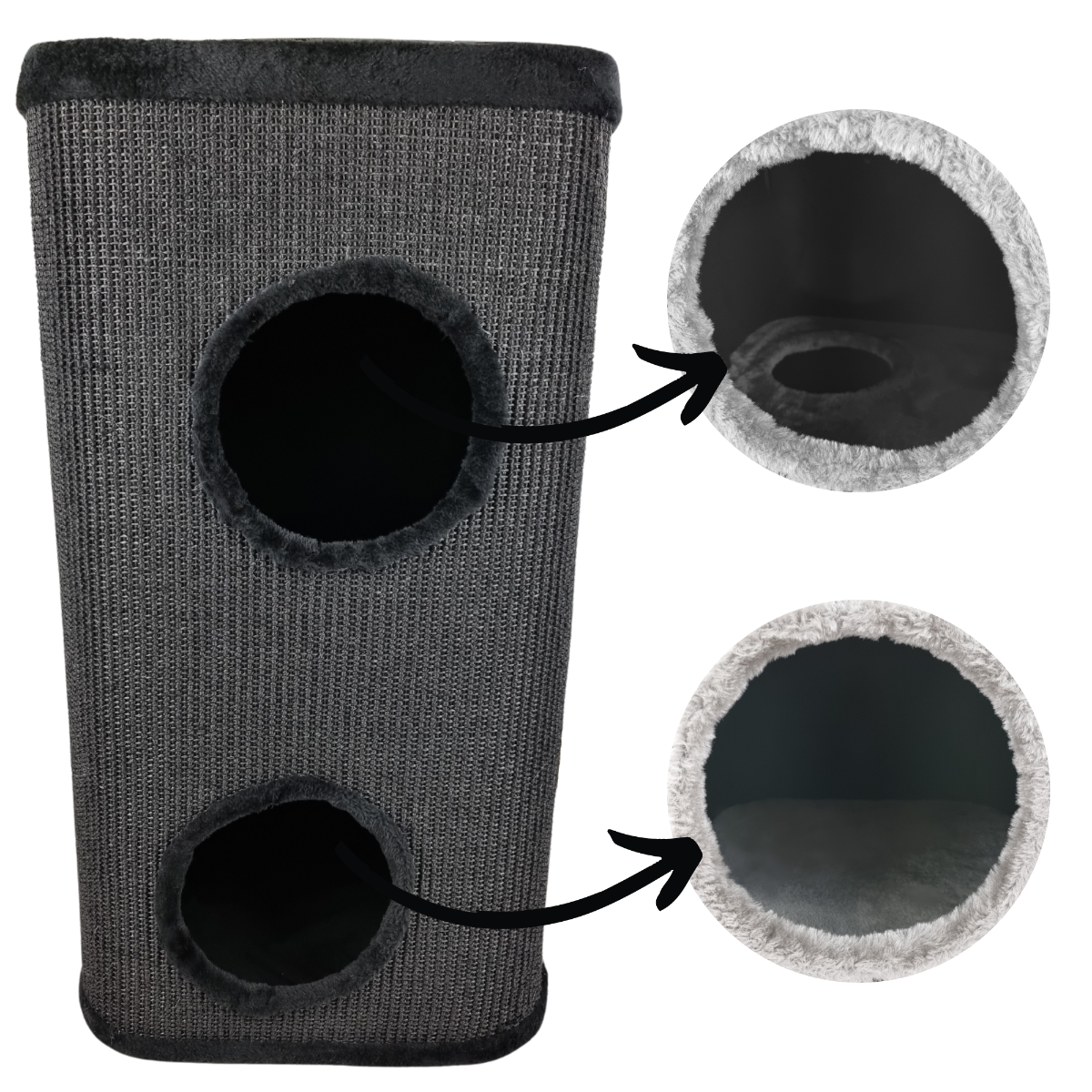 Topmast Krabton Cattower - Zwart - Maat L - 40 x 40 x 76 cm