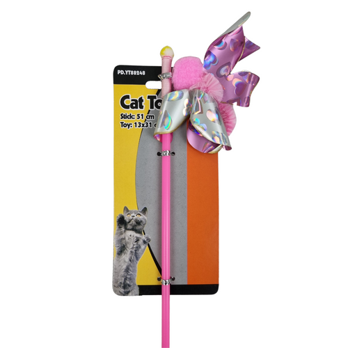 Canne à Pêche Papillon pour Chat - 47 cm