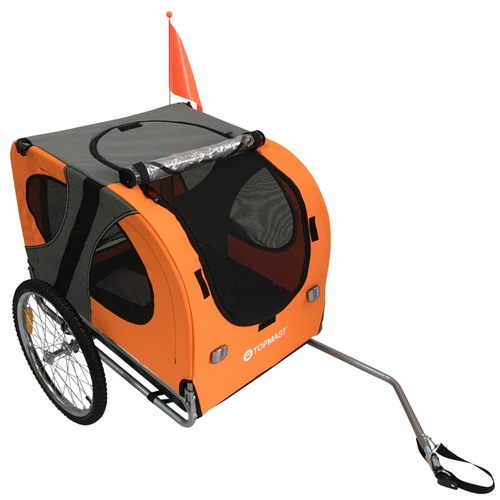 Topmast Original Dog Bike Trailer - Foldable - Orange - Large