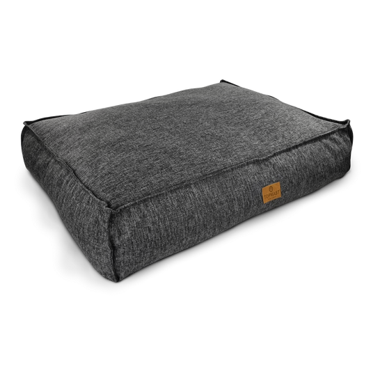Coussin pour chien Topmast Riva - Matelas extra épais 27 cm - Anthracite - Garnissage orthopédique en silicone