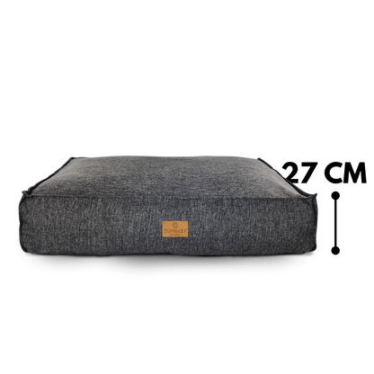Coussin pour chien Topmast Riva - Matelas extra épais 27 cm - Anthracite - Garnissage orthopédique en silicone TOPMAST