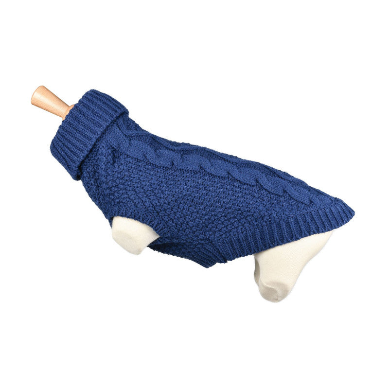 Pull fantaisie torsadé bleu pour chien – Doogy Classic Bleu