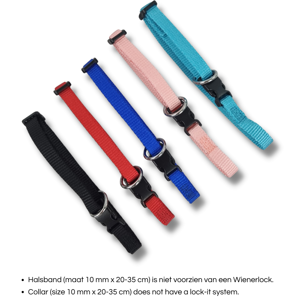 Topmast Hondenhalsband - Met Wienerlock Kliksluiting - Nylon - Rood