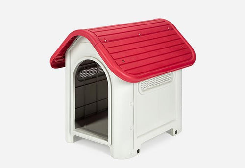 Niche Chien Plastique Rouge & Gris 59 x 75 x 66 cm - Intérieur