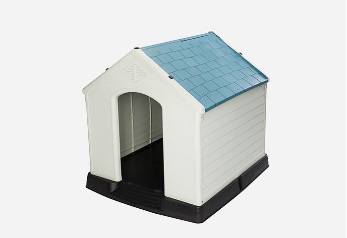 Topmast Hondenhok kunststof weersbestendig  73,6 x 66,5 x 69,5 cm  - Wit + Blauw - Medium